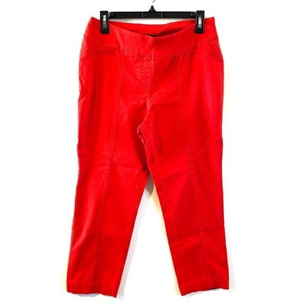 Westbound Petites Pull On Capri Pants 12P Red Orange